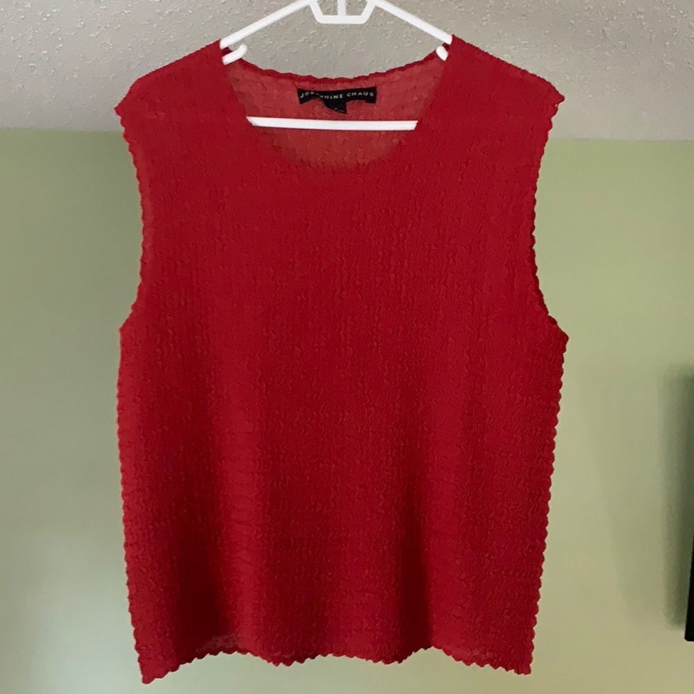 Josephine Chaus red sleeveless top.